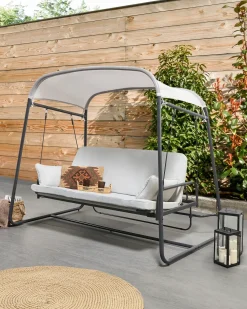 Dondolo da giardino MARSCIANO Metallo Grigio chiaro