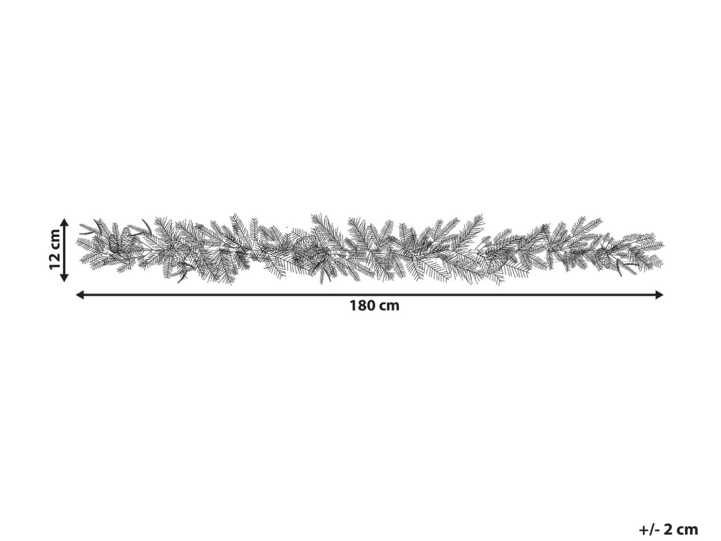 Festone di Natale LED WHITEHORN 180 cm Verde scuro
