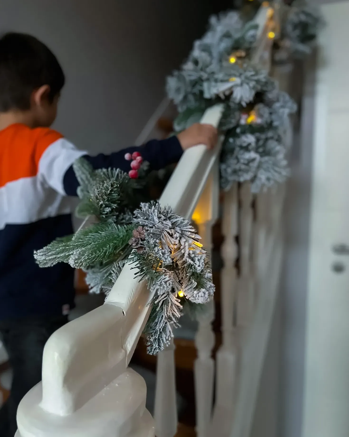 Festone natalizio innevato LED WHITEHORN 270 cm Bianco