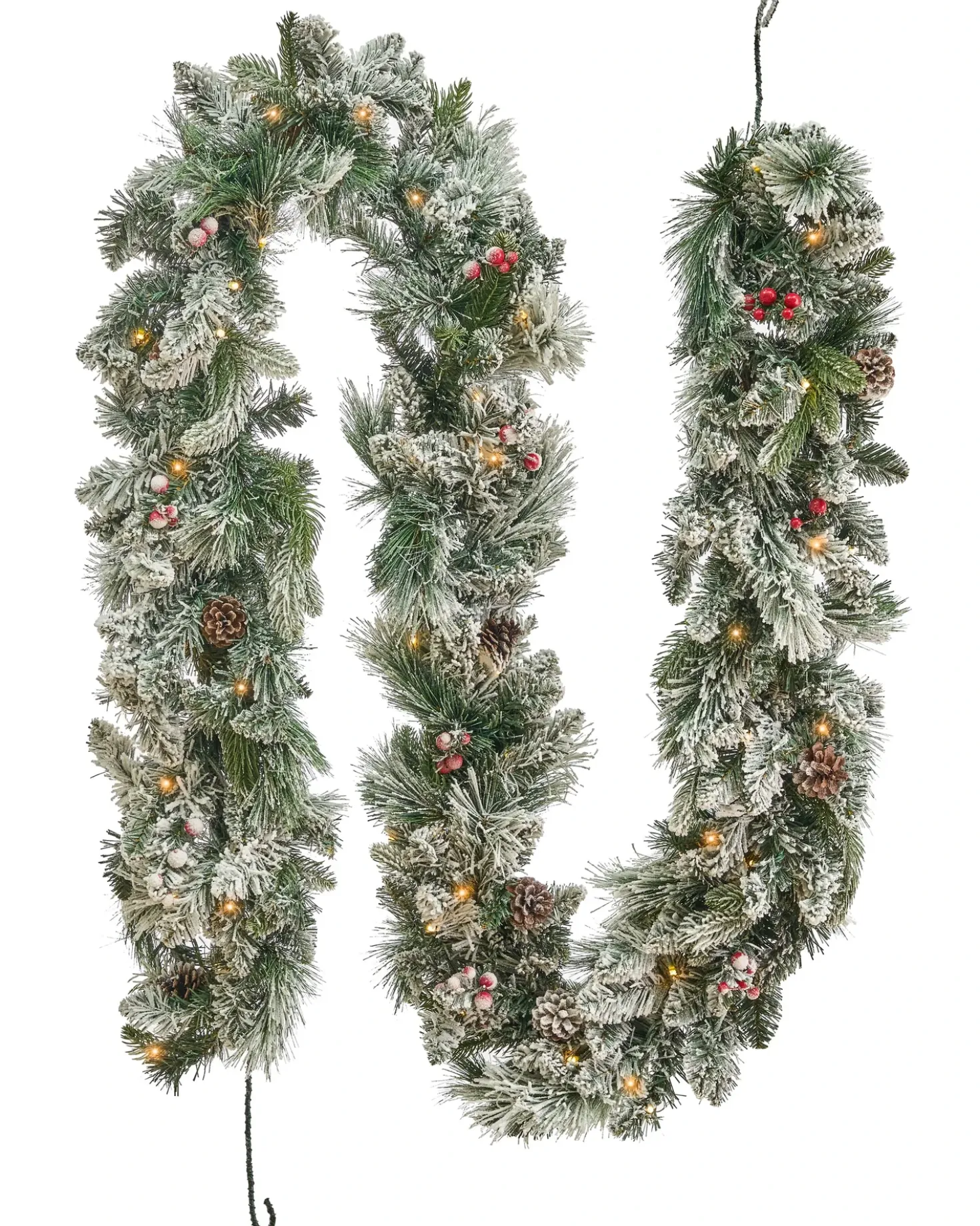 Festone natalizio innevato LED WHITEHORN 270 cm Bianco