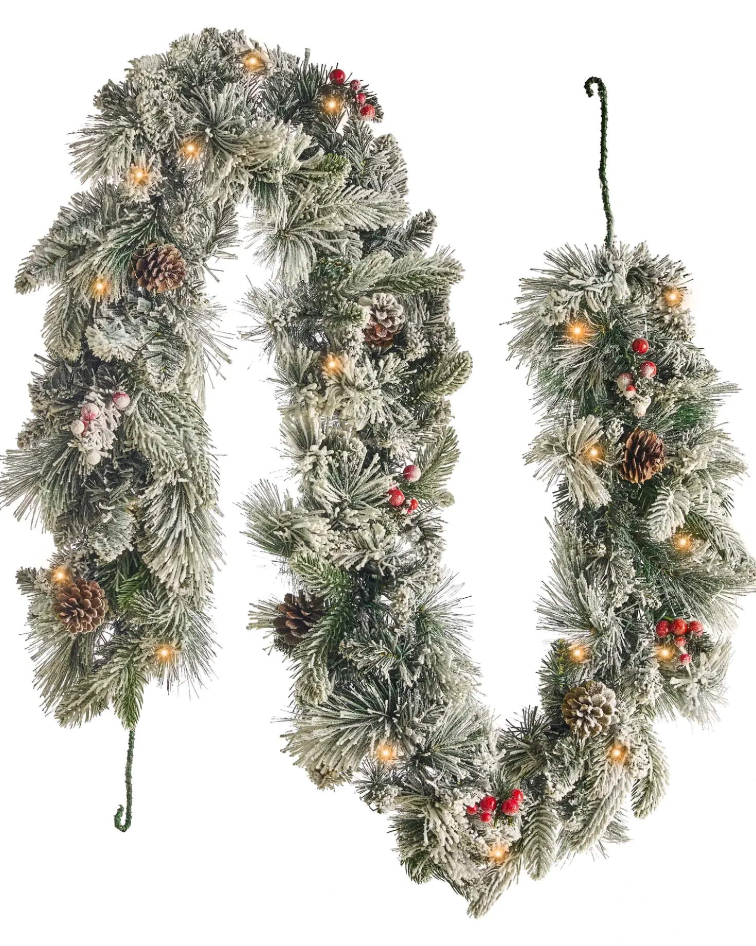 Festone natalizio innevato LED WHITEHORN 180 cm Bianco