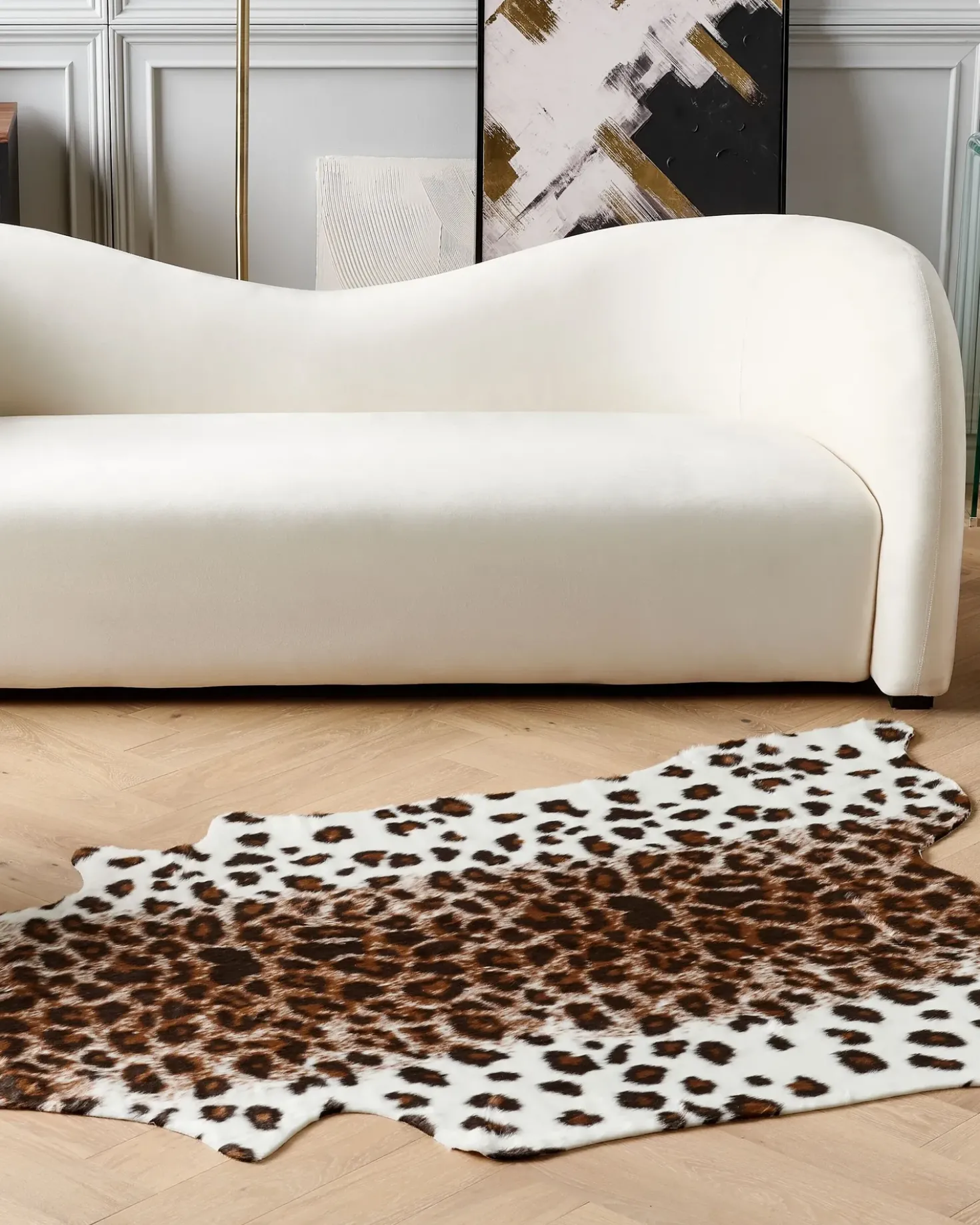 Finta pelle di mucca BOGONG Marrone/Bianco 130 x 170 cm