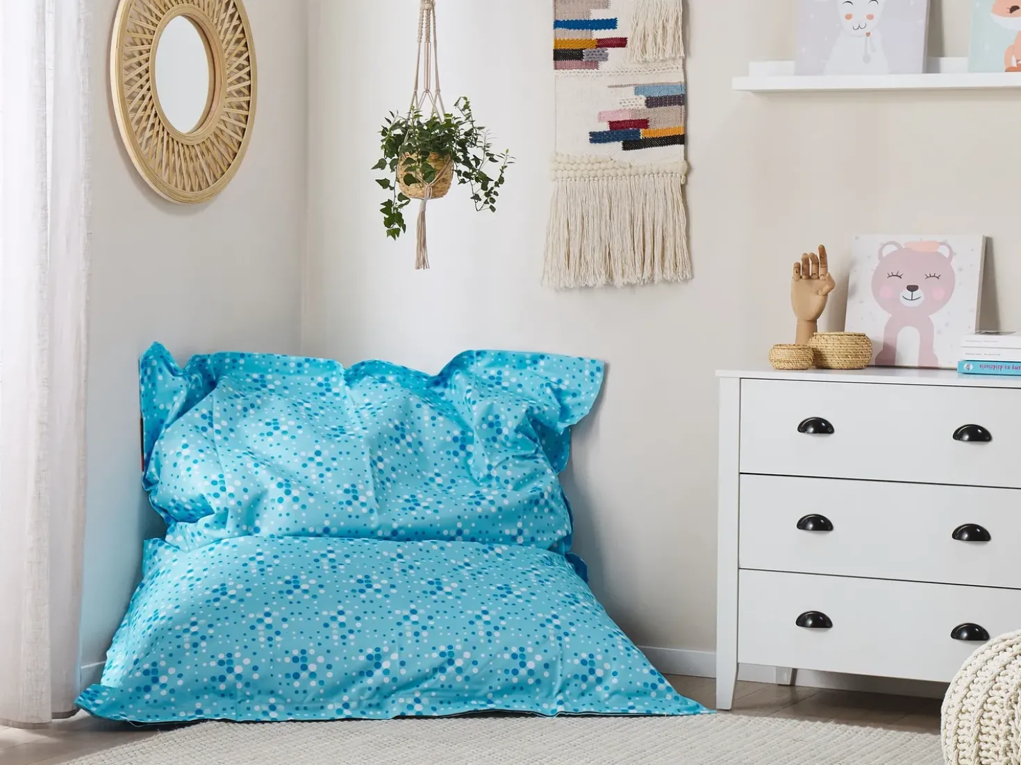 Fodera per Poltrona Sacco FUZZY 180 cm 140 cm Azzurro