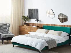 Fodera per struttura letto Velluto FITOU 180 x 200 cm Verde smeraldo