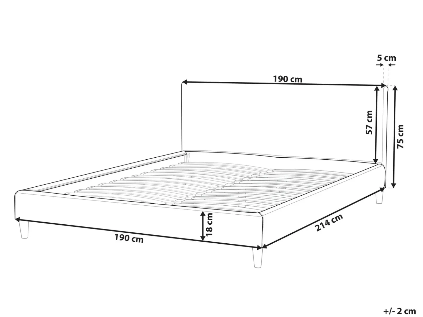 Fodera per struttura letto Velluto FITOU 180 x 200 cm Verde smeraldo