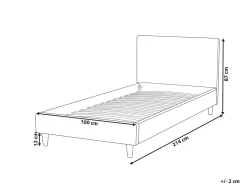 Fodera per struttura letto Velluto FITOU 90 x 200 cm Azzurro
