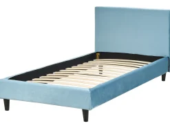 Fodera per struttura letto Velluto FITOU 90 x 200 cm Azzurro