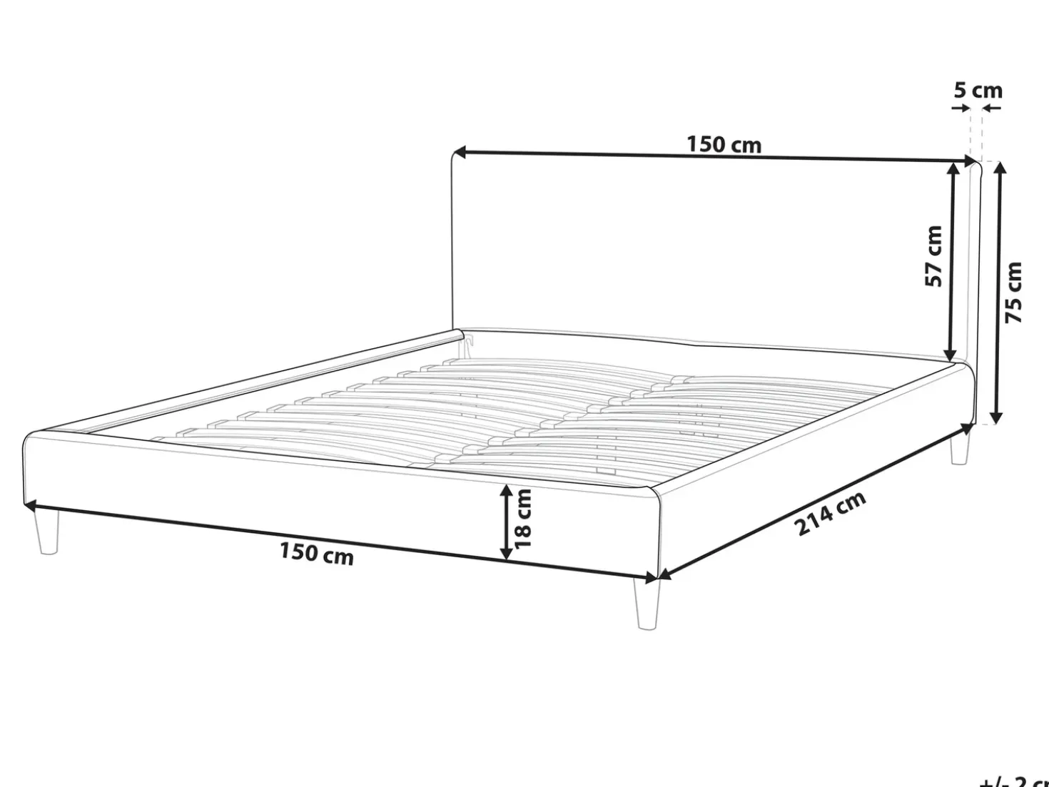 Fodera per struttura letto Pelle sintetica FITOU 140 x 200 cm Marrone