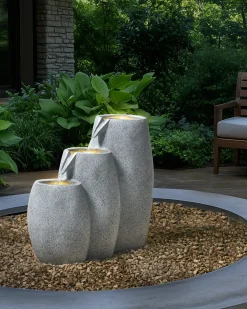 Fontana da giardino ARKLE LED Grigio