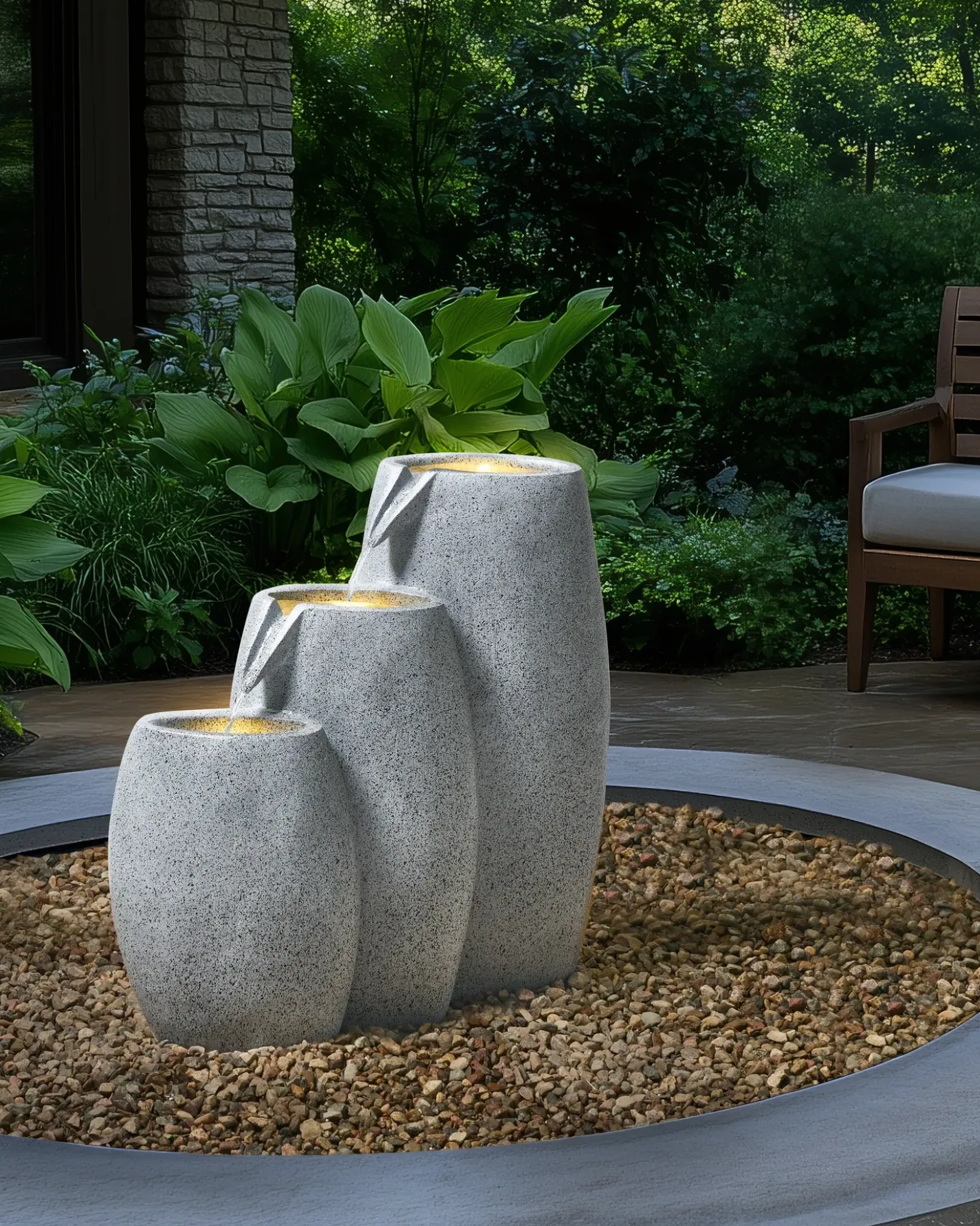 Fontana da giardino ARKLE LED Grigio