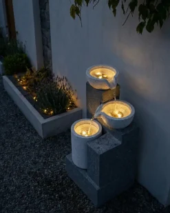 Fontana da giardino LED NAGAMI Grigio