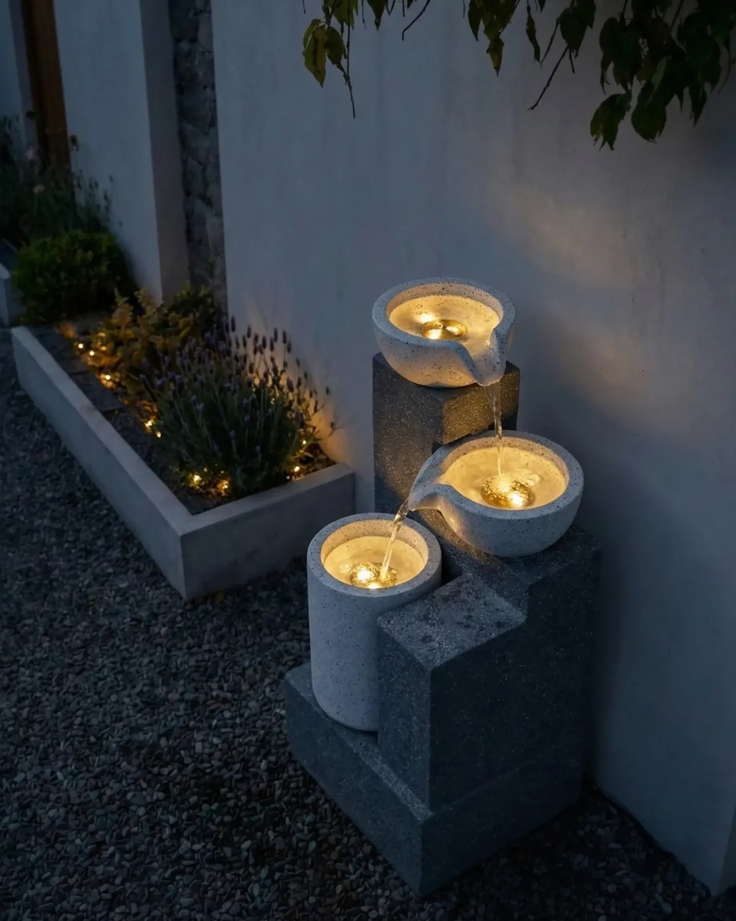 Fontana da giardino LED NAGAMI Grigio