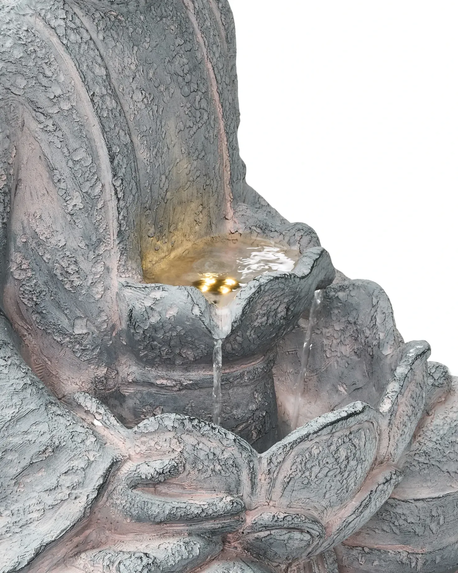Fontana da giardino LED URLANTE Buddha Grigio