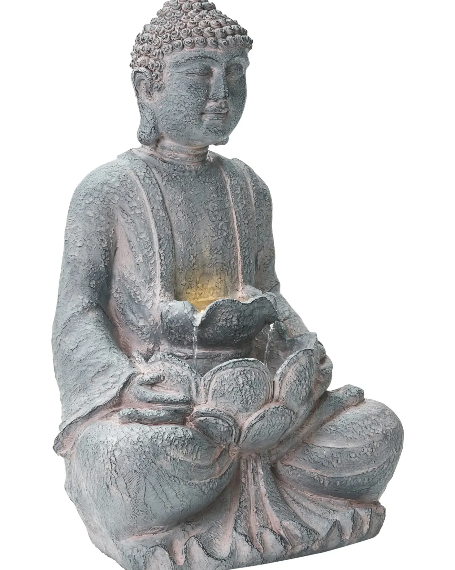 Fontana da giardino LED URLANTE Buddha Grigio