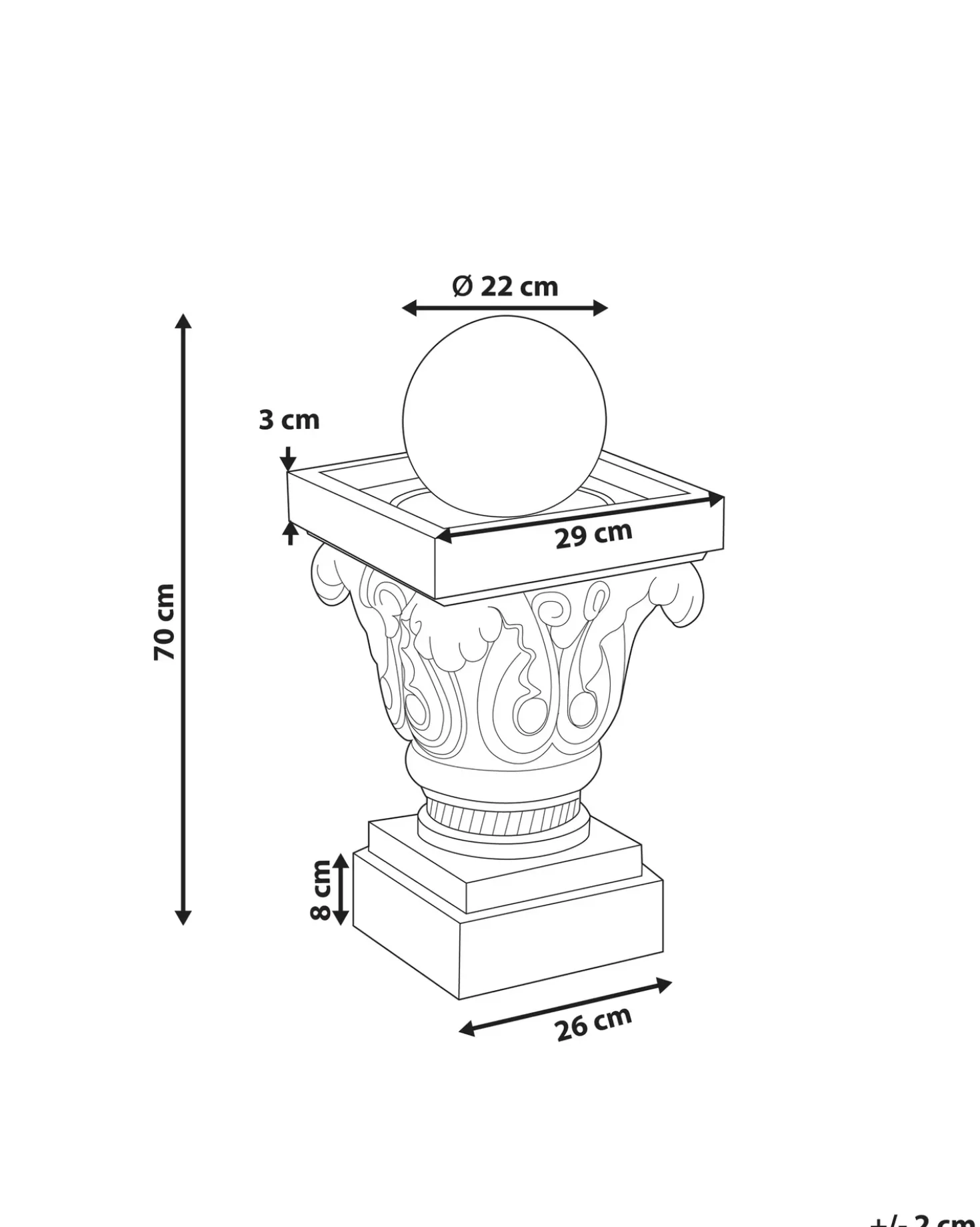 Fontana da giardino VELINO Beige