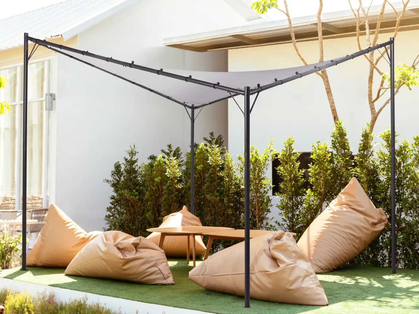 Gazebo AVENTINE Metallo 300 cm 300 cm Grigio