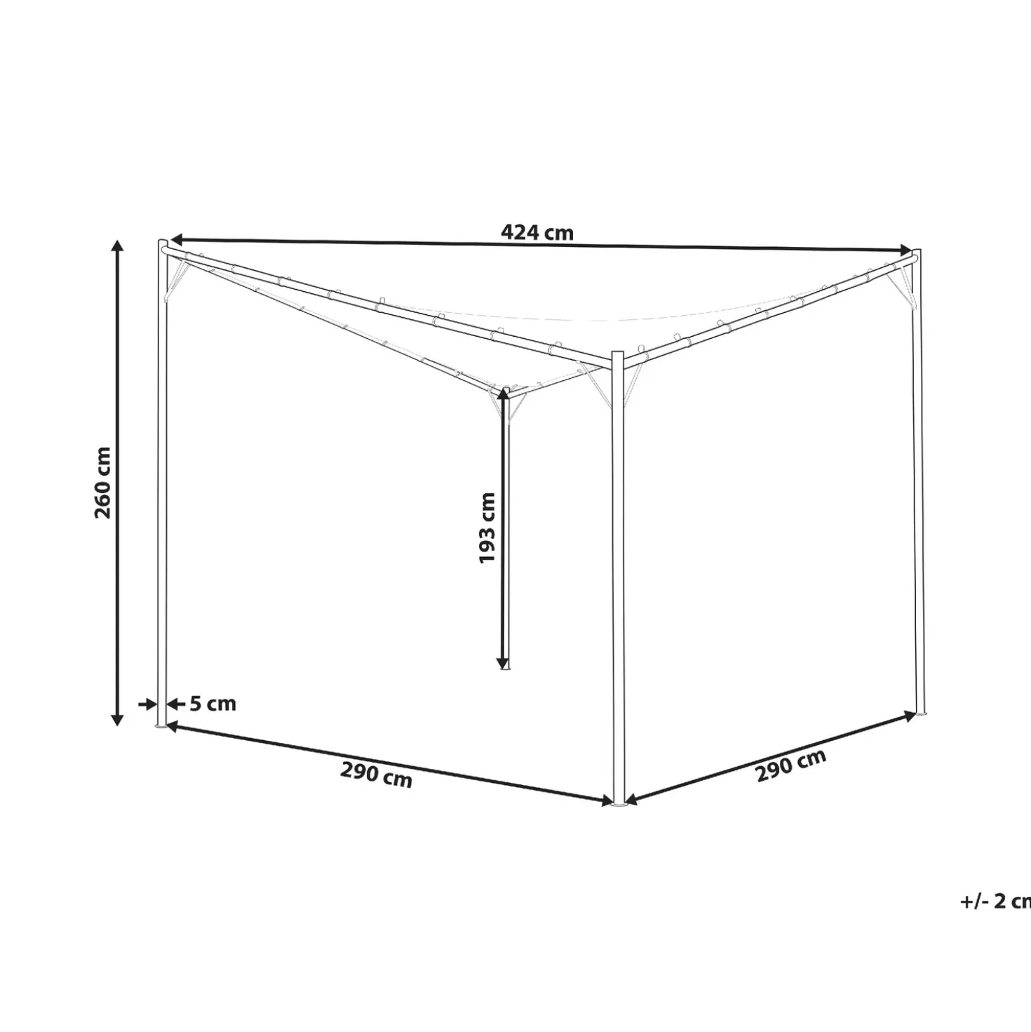 Gazebo AVENTINE Metallo 300 cm 300 cm Grigio