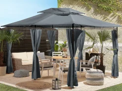 Gazebo COLOS Metallo 400 cm 300 cm Grigio grafite