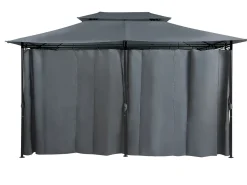 Gazebo COLOS Metallo 400 cm 300 cm Grigio grafite
