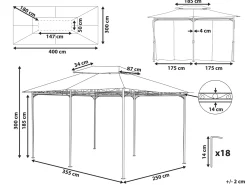 Gazebo COLOS Metallo 400 cm 300 cm Grigio grafite