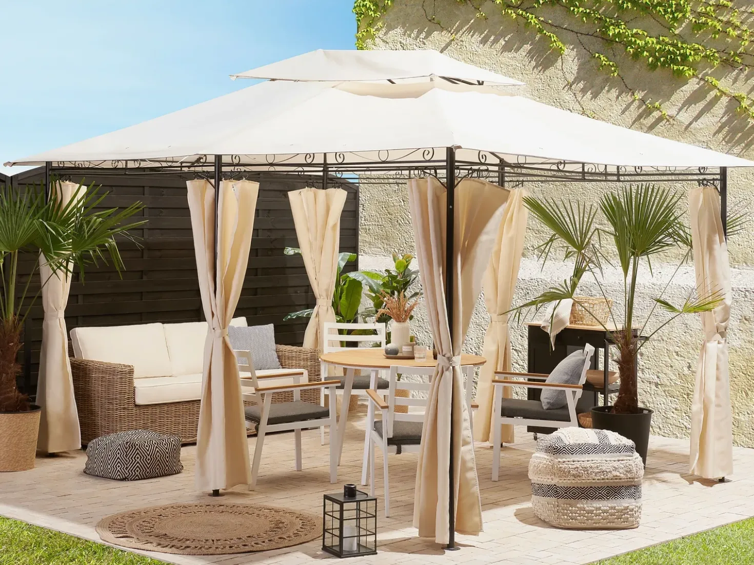 Gazebo COLOS Metallo 400 cm 300 cm Beige
