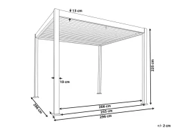 Gazebo FORNOLI Metallo 296 cm 296 cm Bianco
