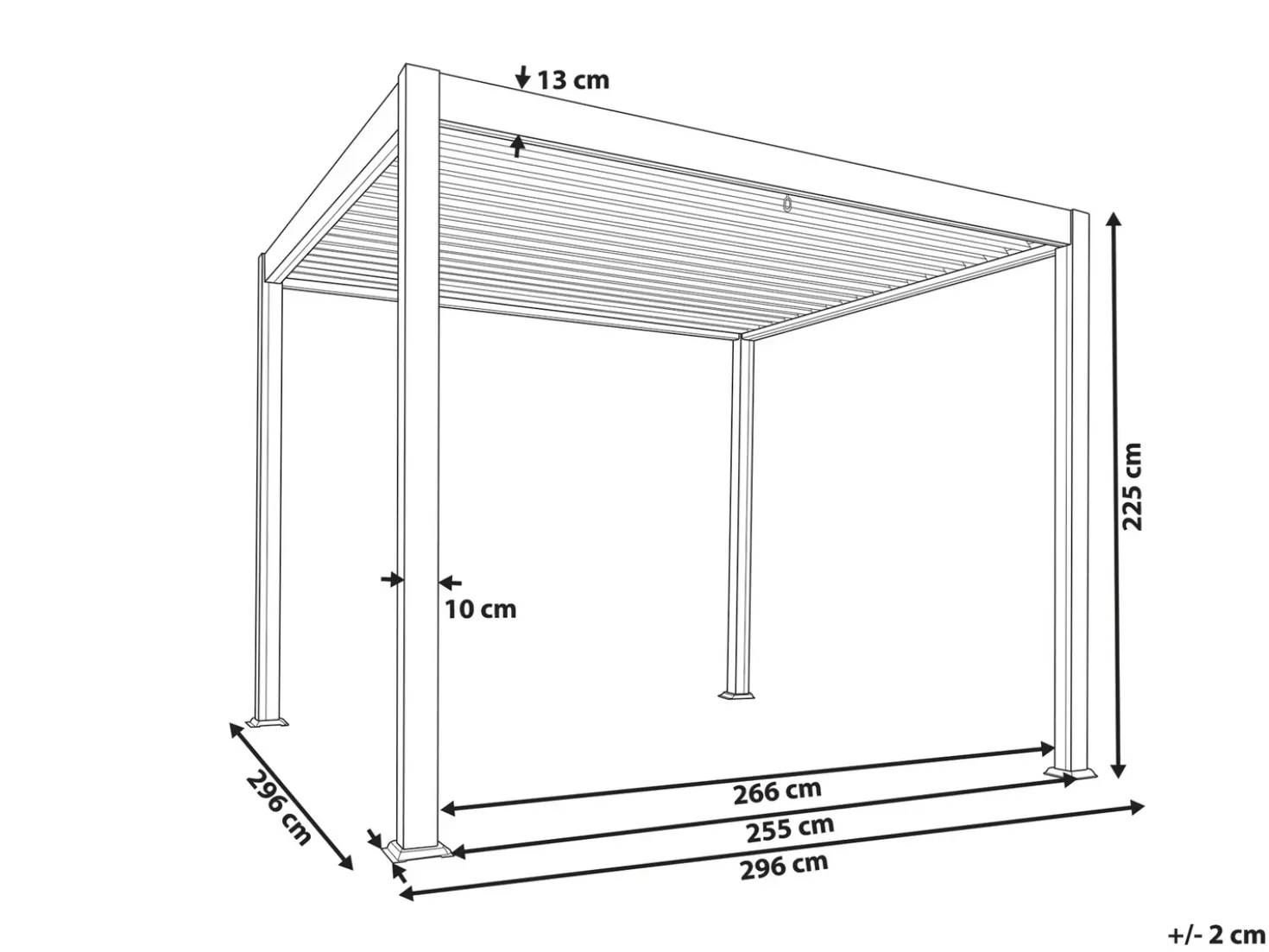 Gazebo FORNOLI Metallo 296 cm 296 cm Bianco