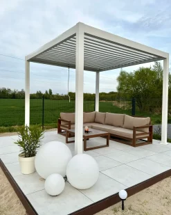 Gazebo FORNOLI Metallo 296 cm 296 cm Bianco