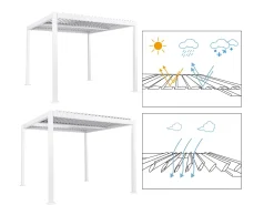 Gazebo FORNOLI Metallo 296 cm 296 cm Bianco