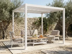 Gazebo FORNOLI Metallo 296 cm 296 cm Bianco