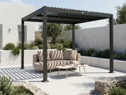 Gazebo FORNOLI Metallo 296 cm 296 cm Nero