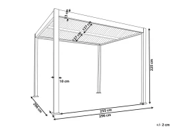 Gazebo FORNOLI Metallo 296 cm 296 cm Nero