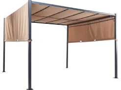 Gazebo LED PARGA Metallo 310 cm 310 cm Marrone