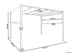 Gazebo LED PARGA Metallo 310 cm 310 cm Beige