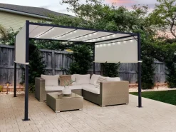 Gazebo LED PARGA Metallo 310 cm 310 cm Beige