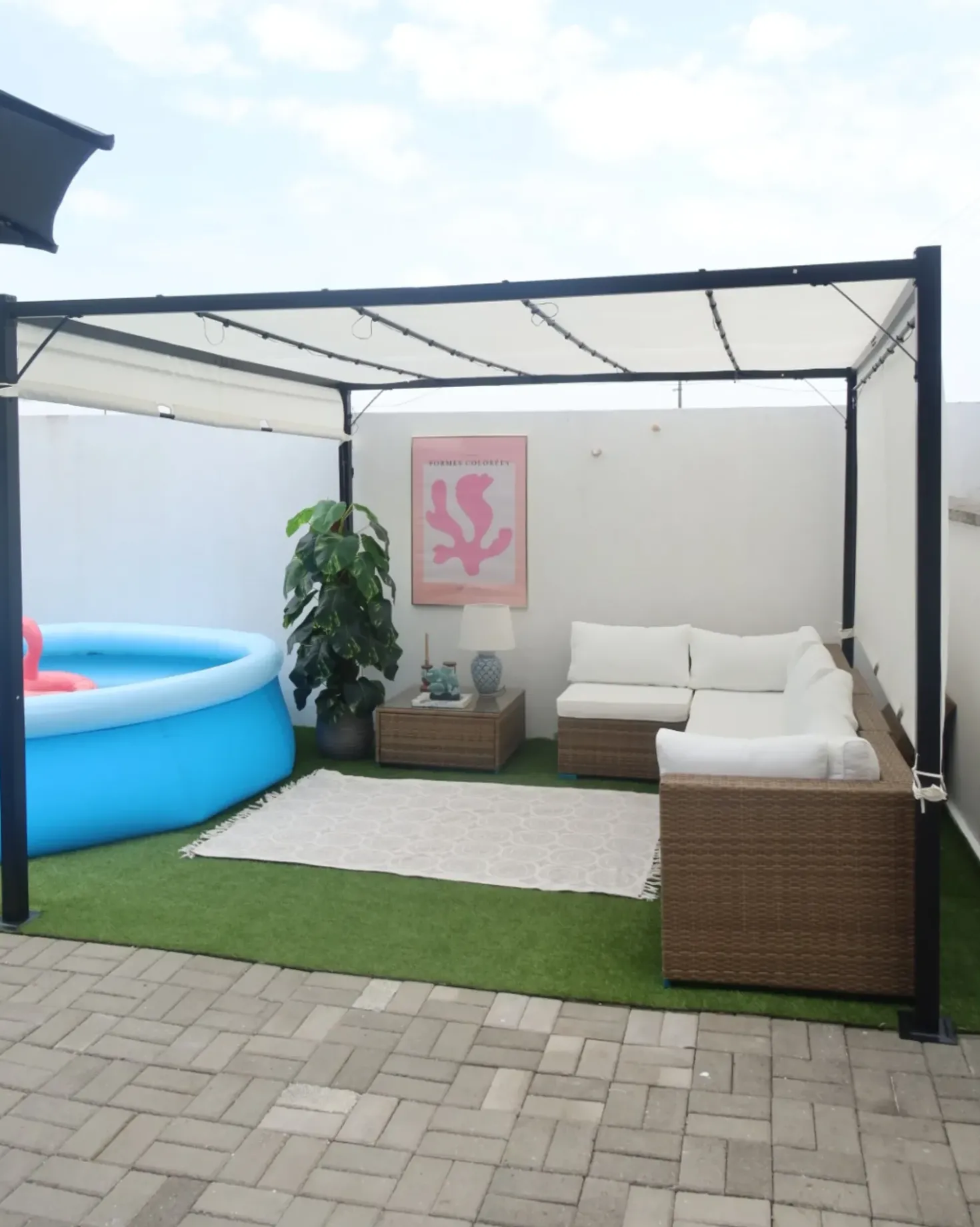 Gazebo LED PARGA Metallo 310 cm 310 cm Beige