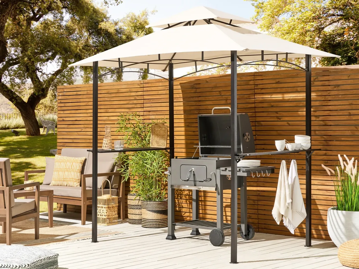 Gazebo NARO Metallo 240 cm 148 cm Beige