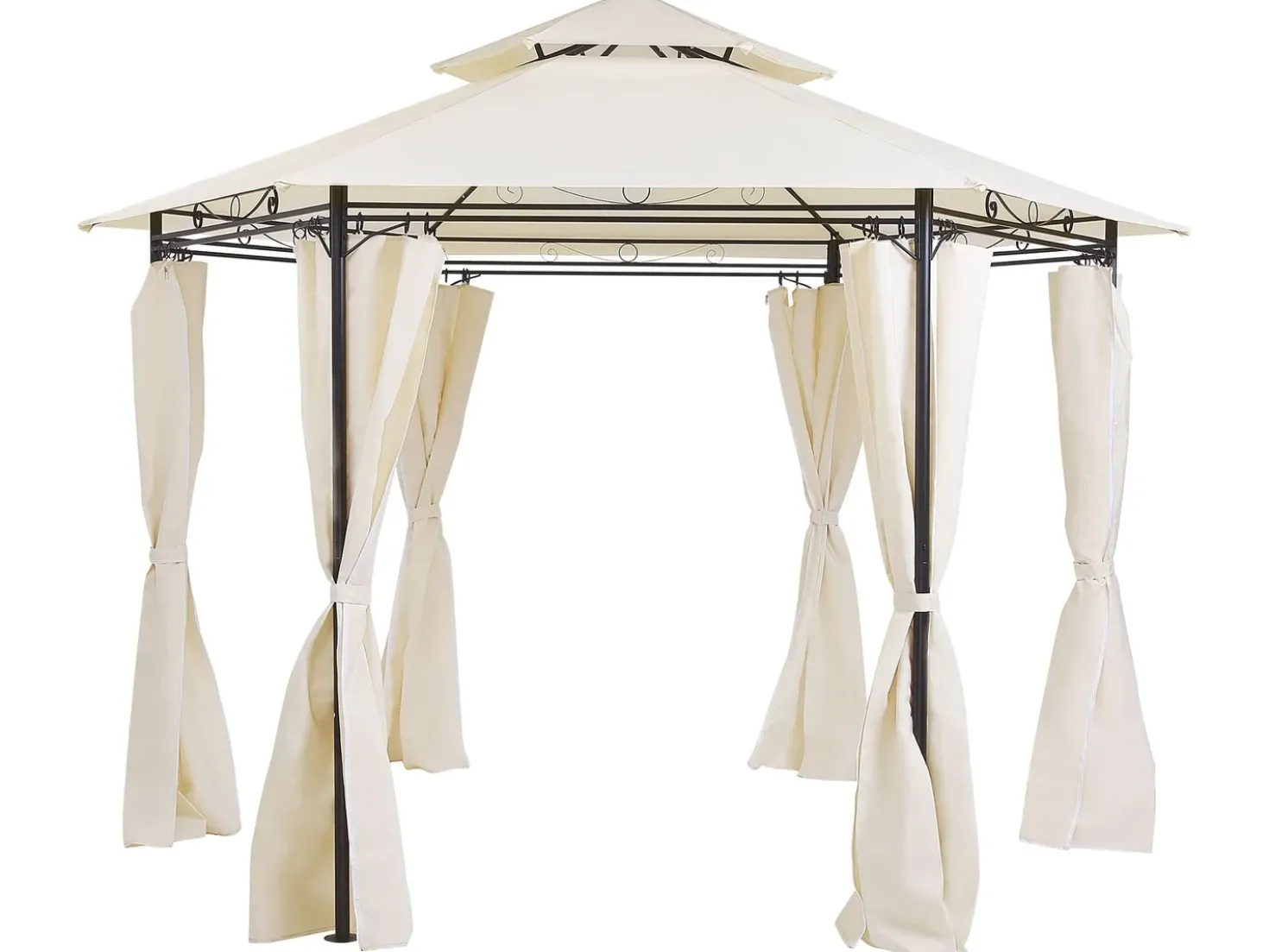 Gazebo PORTEL Metallo 350 cm 350 cm Beige