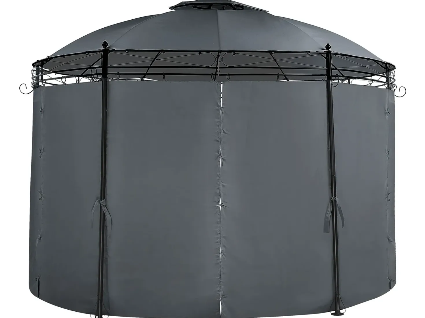 Gazebo SAFARA Metallo 368 cm 368 cm Grigio grafite