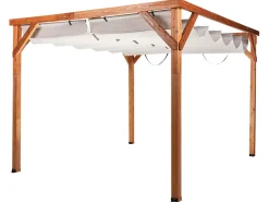 Gazebo VILLAROSA Legno di abete 320 cm 380 cm Marrone/Beige
