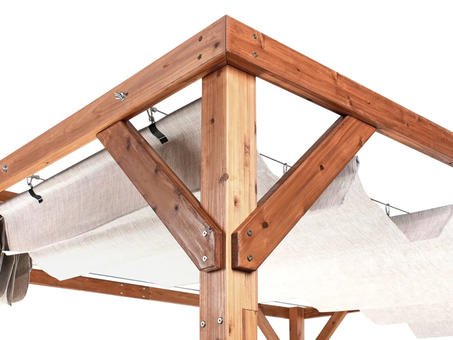 Gazebo VILLAROSA Legno di abete 320 cm 380 cm Marrone/Beige