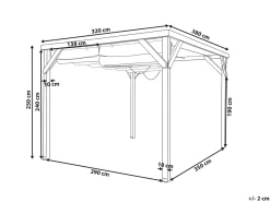 Gazebo VILLAROSA Legno di abete 320 cm 380 cm Marrone/Beige