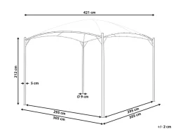 Gazebo VOMERO Metallo 305 cm 305 cm Beige