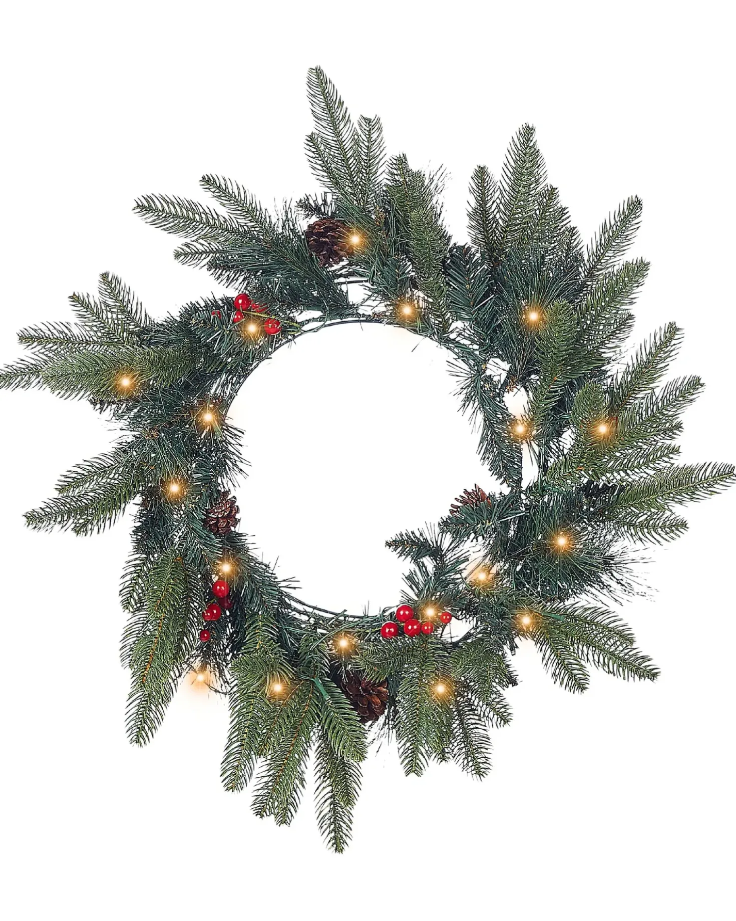 Ghirlanda di Natale LED WHITEHORN Verde scuro 50 cm