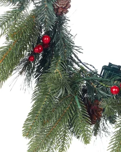 Ghirlanda di Natale LED WHITEHORN Verde scuro 50 cm