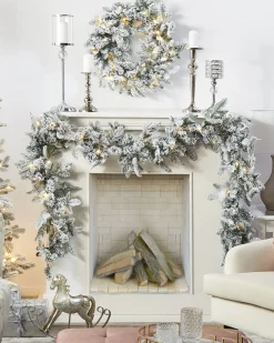 Ghirlanda natalizia innevata LED SUNDO Bianco 70 cm