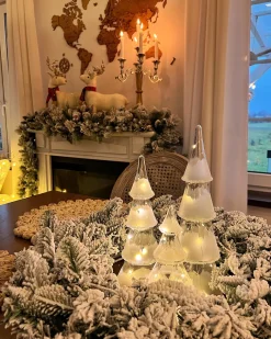 Ghirlanda natalizia innevata LED SUNDO Bianco 70 cm