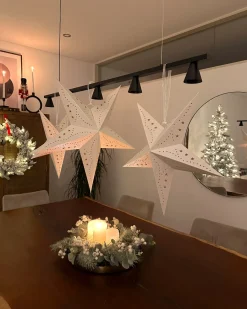 Ghirlanda natalizia innevata LED SUNDO Bianco 70 cm