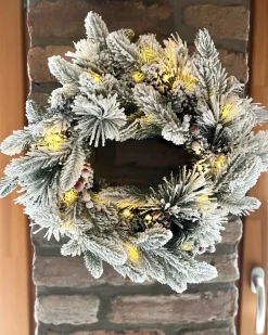 Ghirlanda natalizia innevata LED WHITEHORN Bianco 55 cm