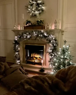 Ghirlanda natalizia innevata LED WHITEHORN Bianco 55 cm